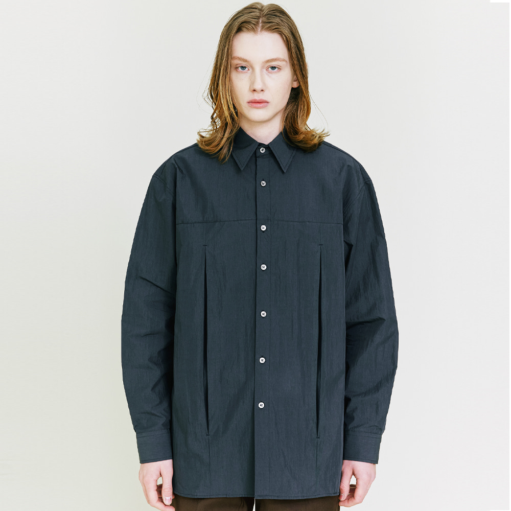 [Compact Cotton] Double Vent Relax Fit Shirt navy