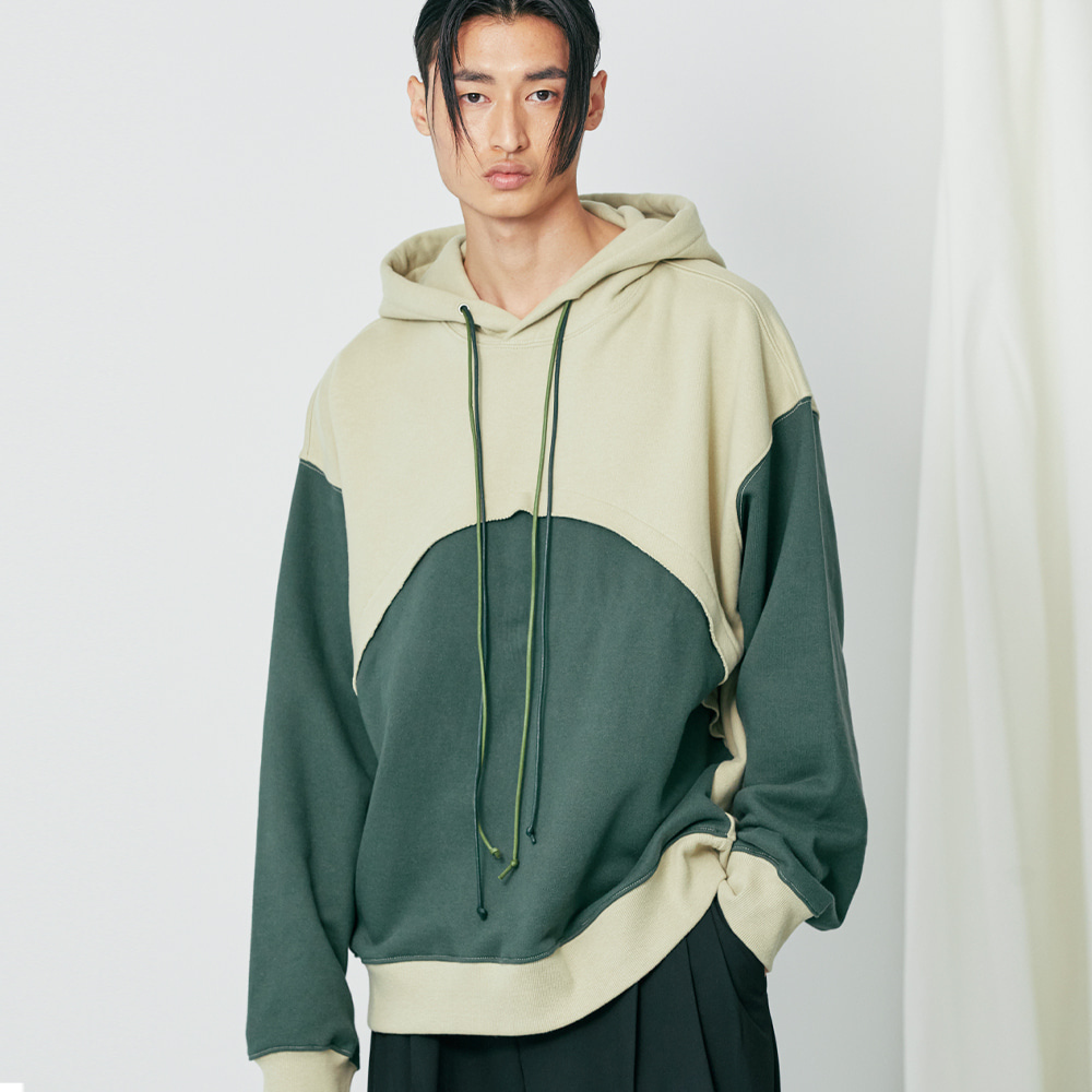 arch panel hoodie green