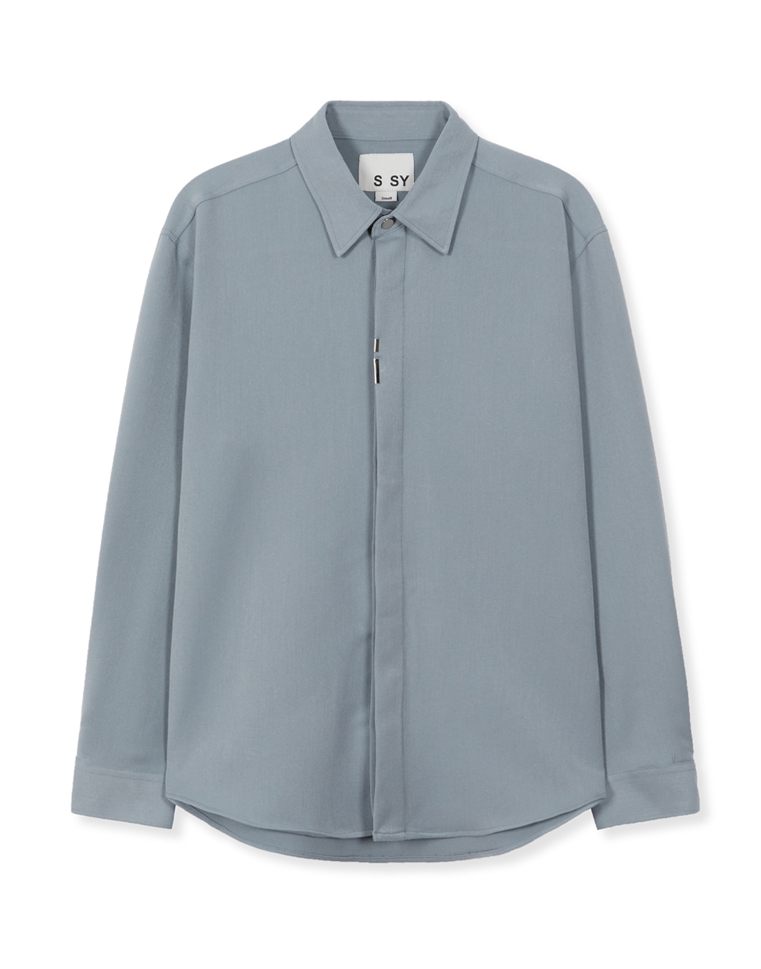 vertical tip basic shirt relaxed fit sky blue