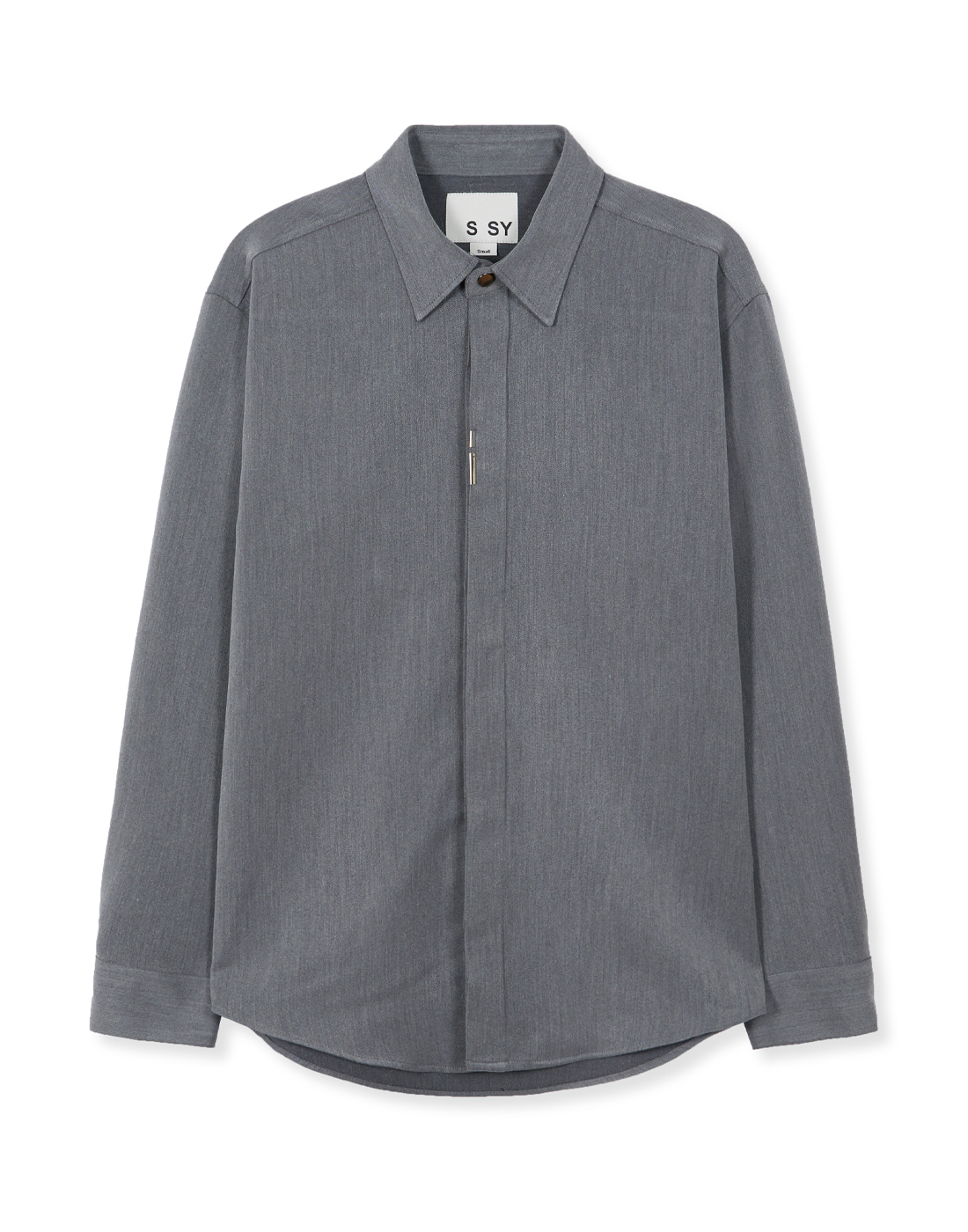vertical tip basic shirt relaxed fit grey
