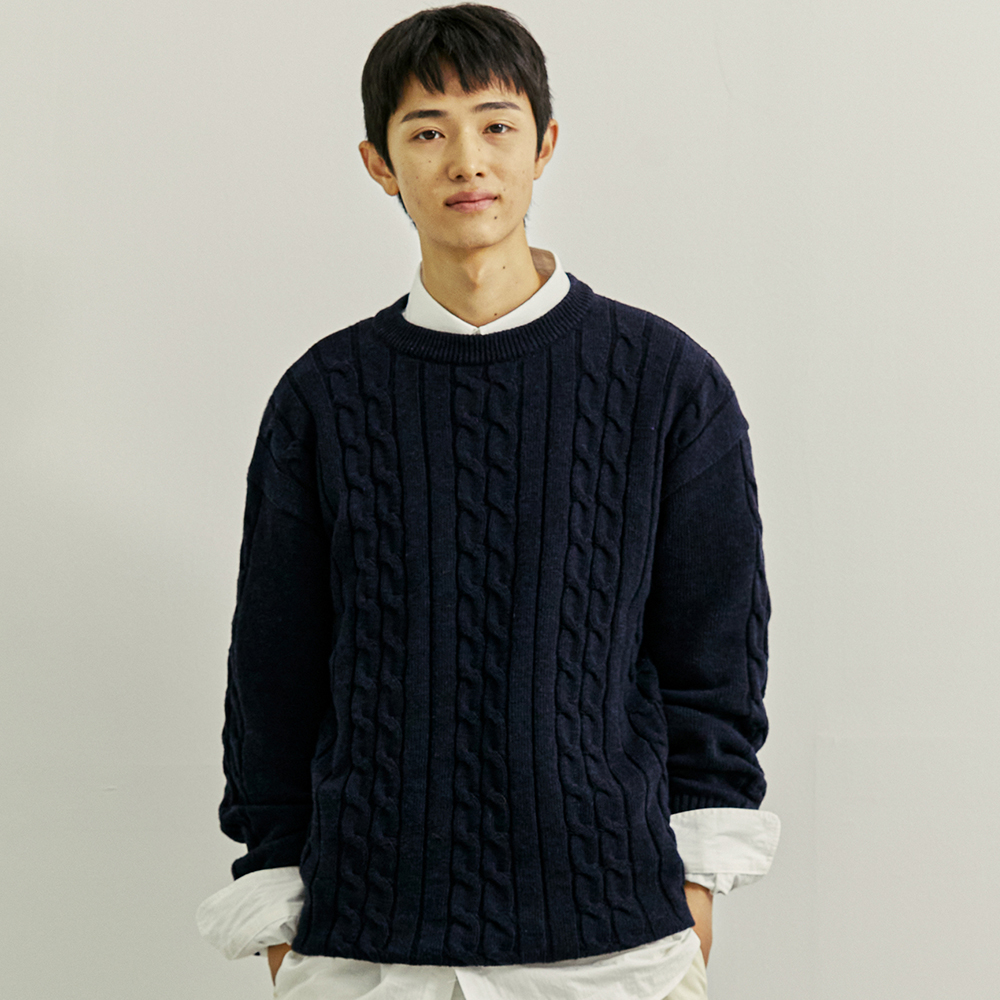 FTTS CHAIN CABLE SWEATER NAVY