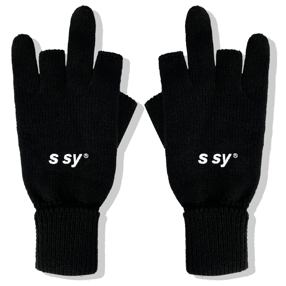 logo finger cross gloves