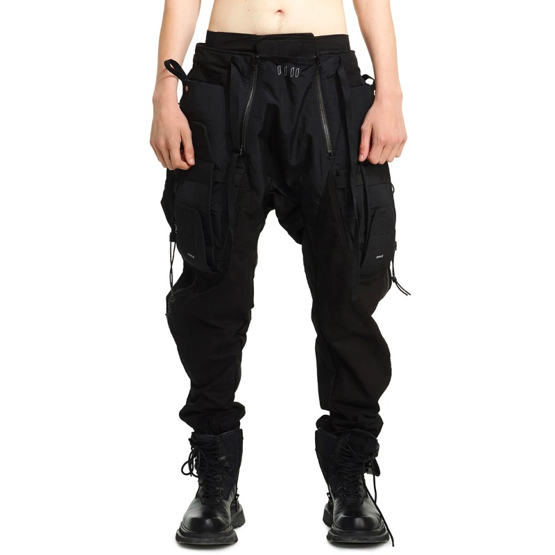[HAMCUS : 햄커스] Transformable Double Waist Dune Trooper Cargo Pants Black