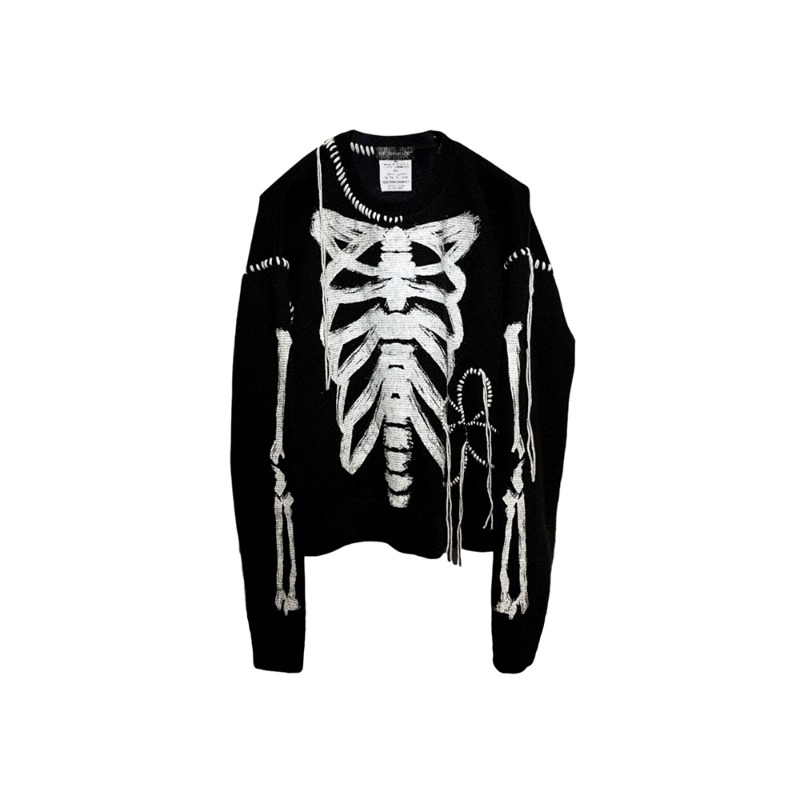 [SURGERY : 써저리] grunge bone knit sweater black