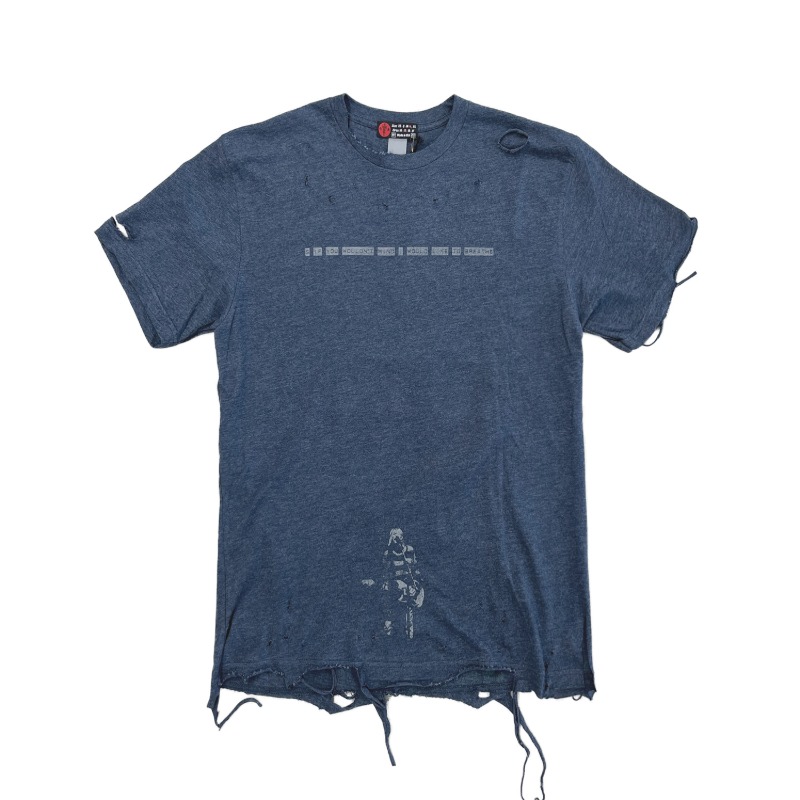 [HOMME BOY CO : 옴므보이] Tee. 10B - &#039;Breath&#039; Hand disressed t-shirt heather blue