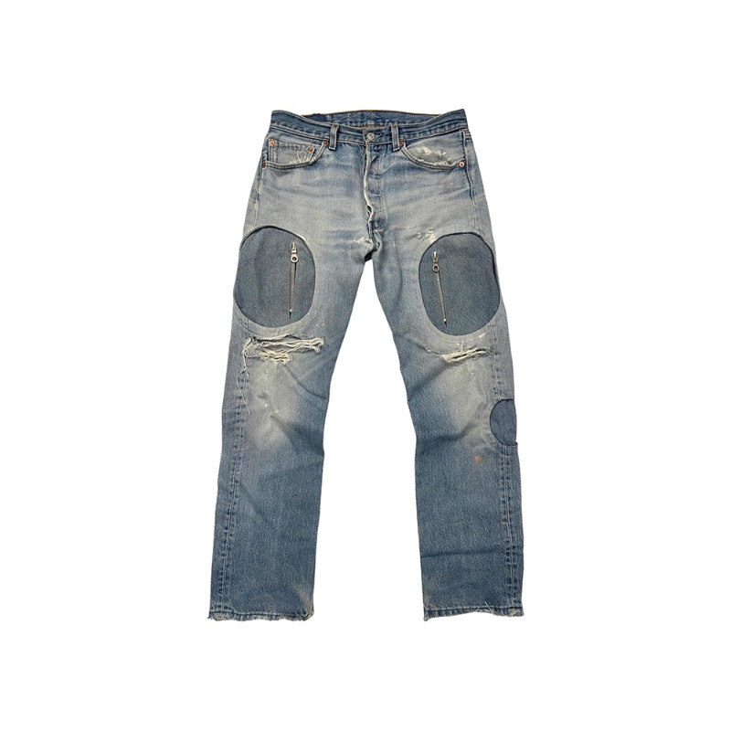 [SECOND&amp;7th : 세컨드앤세븐스] &#039;“Room 501” Made In USA Vintage Levi’s 501 Repurposed Interior cargo denim pants light blue