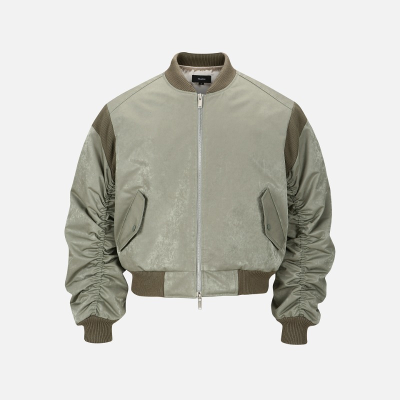 [Meantime : 민타임] &#039;Panopticon&#039; 3D quilted embroidery WR Functional 2L bomber velour tan