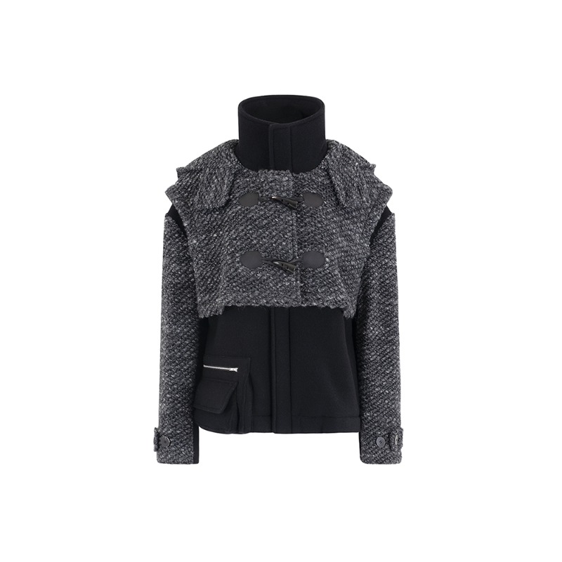 [ODLYWORKSHOP : 오들리워크샵] Midnight Boucle Cropped Duffle Coat