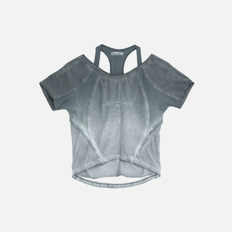 [AE SYNCTX : 에이시넥틱스] S_ &quot;RELICS FROM UNKNOWN&quot; LAYERED TOP BLENDED GREY
