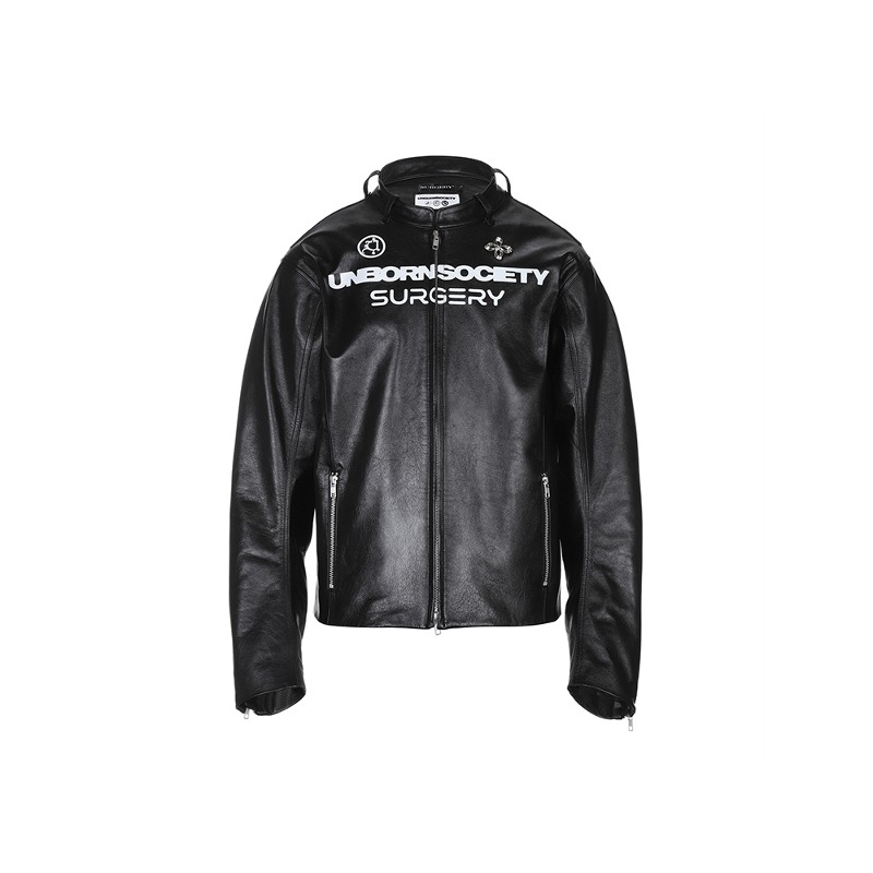 [SURGERY X UNBORN SOCIETY : 써저리 X 언본소사이어티] &quot;cycle interminable&quot; leather jacket &#039;black&#039;
