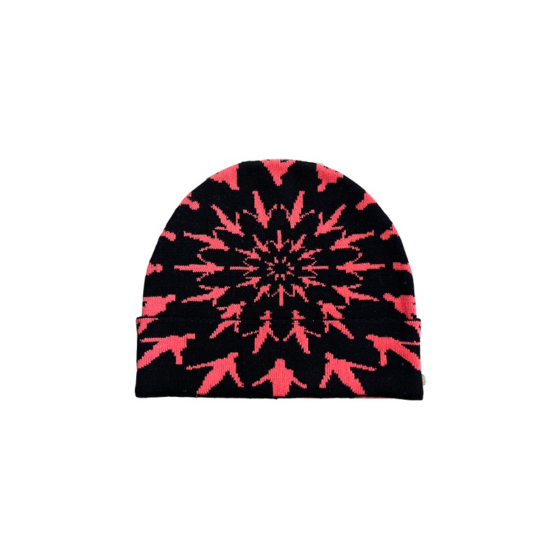 [UNBORN SOCIETY : 언본소사이어티] CYCLE INTERMINABLE REVERSIBLE KNIT BEANIE Red &amp; Black