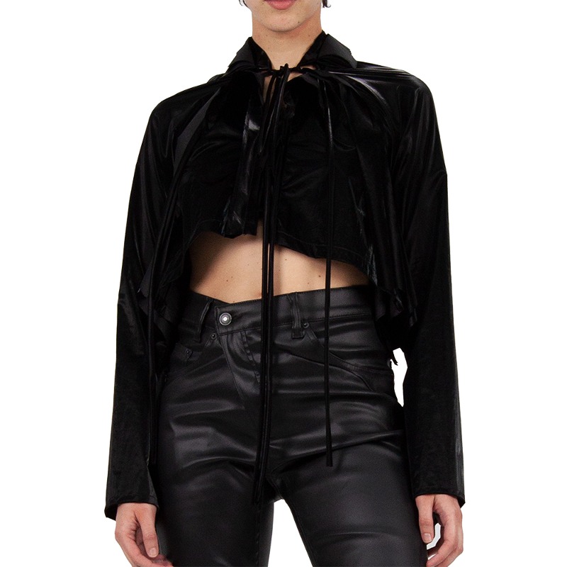 [OTTOLINGER : 오토링거] Deconstructed Blouse shiny black