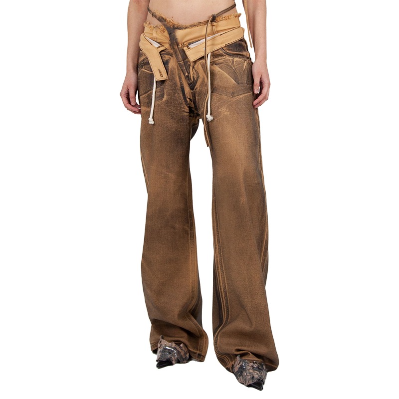 [OTTOLINGER : 오토링거] Double Fold pants Brown paint