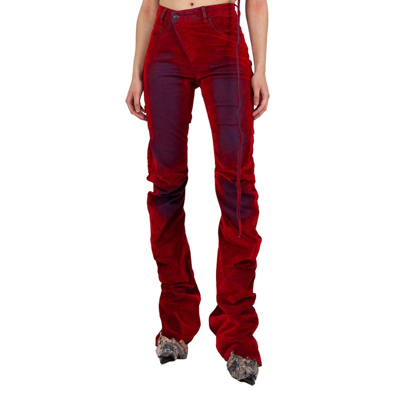 [OTTOLINGER : 오토링거] 3D Draped denim pants red velvet