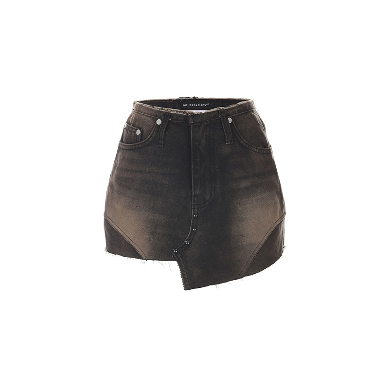 [SURGERY : 써저리] surgery dekki belt mini skirt &#039;brown&#039;