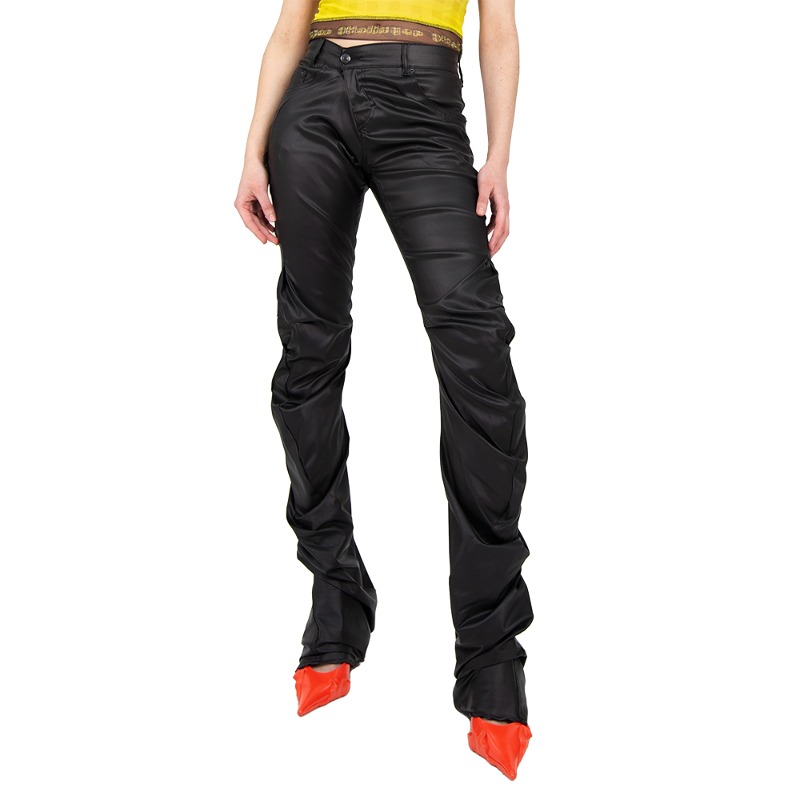 [OTTOLINGER : 오토링거] 3D draped denim pants coated black