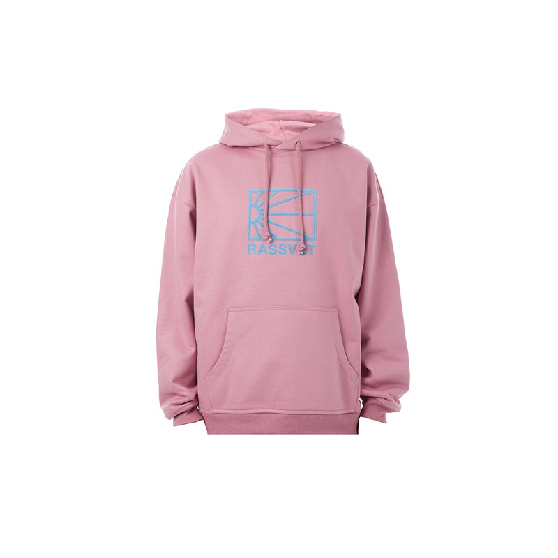 [RASSVET : 라스벳] RASSVET big logo velvet artwork hoodie pink