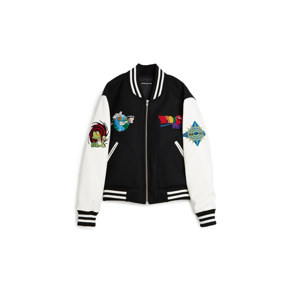 [SUNDAY OFF CLUB : 선데이오프클럽] THE THIRD EYE Embroidered Quilted Varsity Jacket