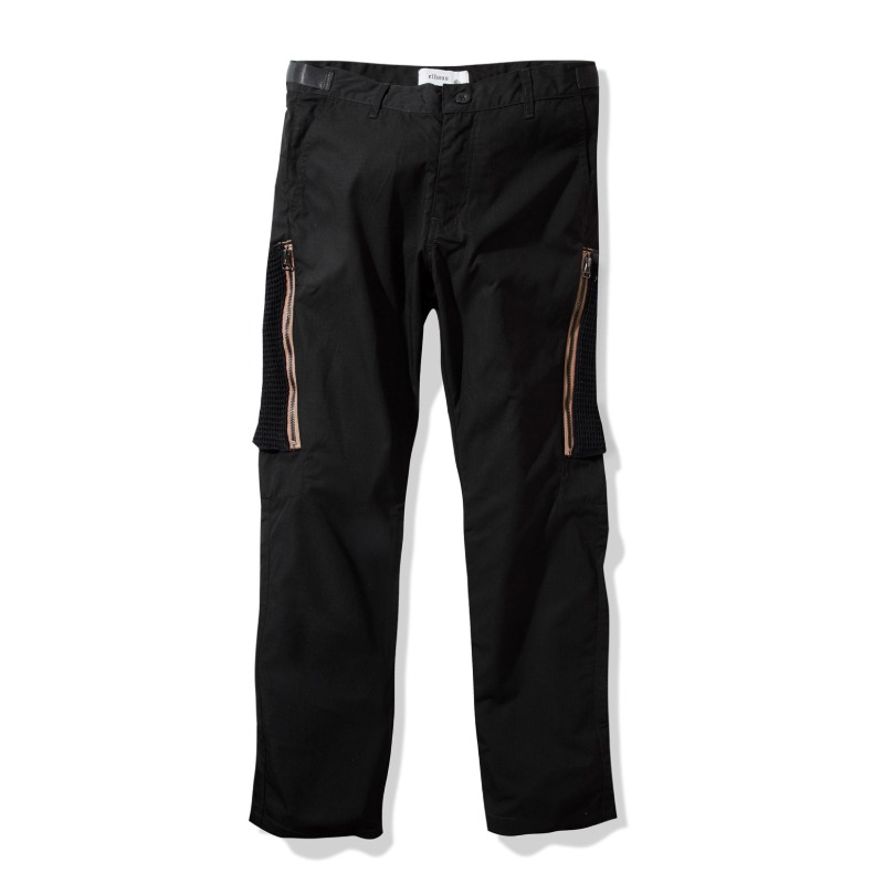 [elhaus : 엘하우스] Waffle Fabric Pocket Detail Par Cargo Ripstop Pants Black