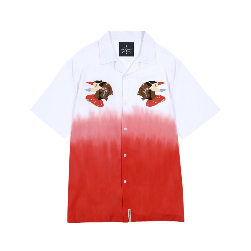[MANKIND : 맨카인드] &#039;American Indians&#039; Artwork Embroidery Short Sleevs Shirt Tie-Dyed