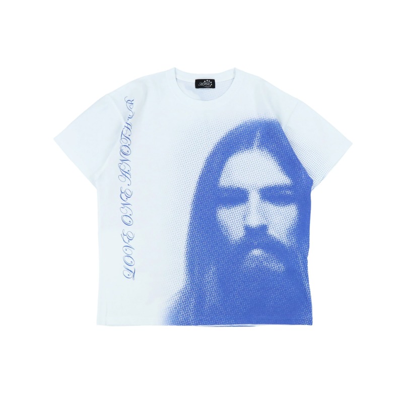 [AFB : 에이에프비] &#039;George Harrison &amp; Ohm&#039; porcelain artwork full printed T-shirt Blue