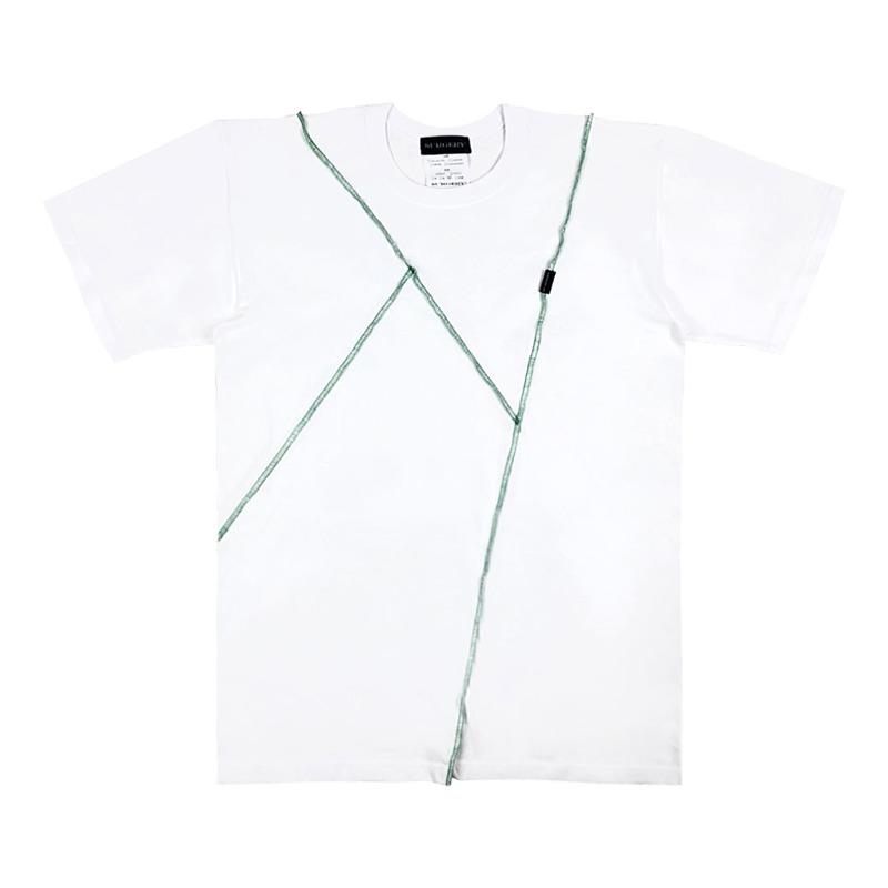 [SURGERY : 써저리] label stitch t-shirts White