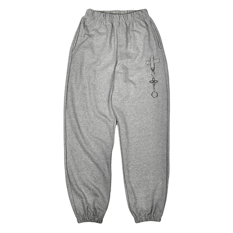 [SURGERY : 써저리] Clover logo keyring sweat pants Grey