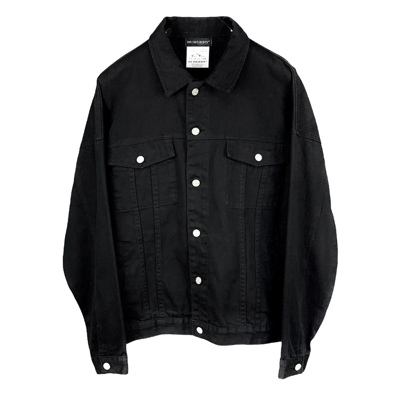 [SURGERY : 써저리] Clover logo keyring trucker jacket Black
