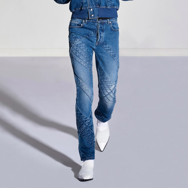[STEFAN COOKE : 스테판 쿡] Cross seams detail denim jeans blue