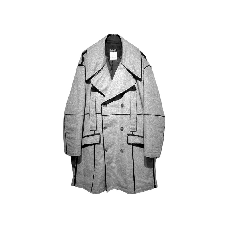 [SURGERY : 써저리] Surgery Block Patch Double Breasted Coat ‘Grey’