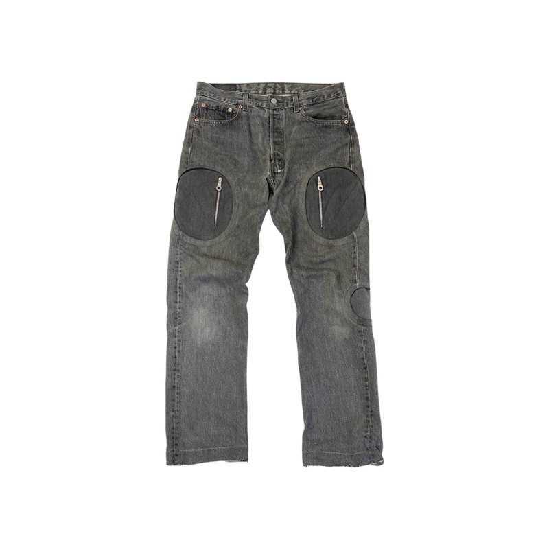 [SECOND&amp;7th : 세컨드앤세븐스] &#039;“Room 501” Made In USA Vintage Levi’s 501 Repurposed Interior cargo denim pants vintage black