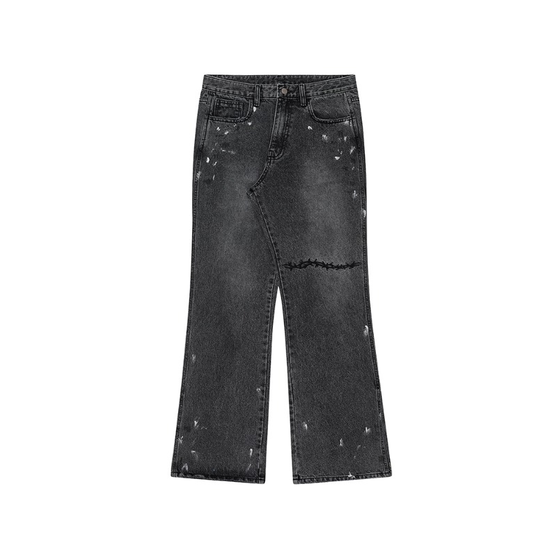 [SOMEIT : 써밋] Finished Vintage Flare Denim Pants Black