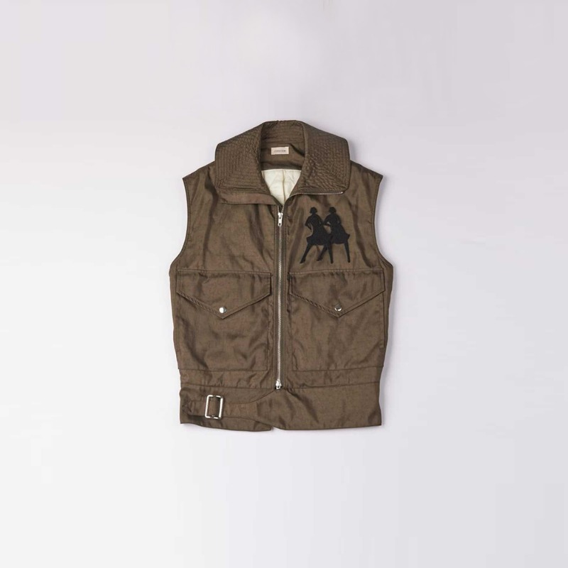 [STEFAN COOKE : 스테판 쿡] Gillet vest with dancing lady patches brown