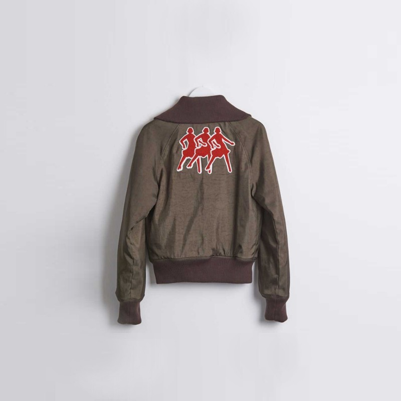 [STEFAN COOKE : 스테판 쿡] Rib-neck jacket with dancing lady patches brown