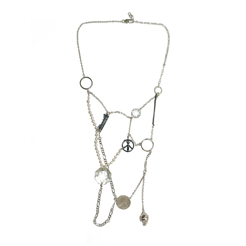 [PER GOTESSON : 페르 예테손] Handcrafted BIG PEACE JESUS Multi charms NECKLACE