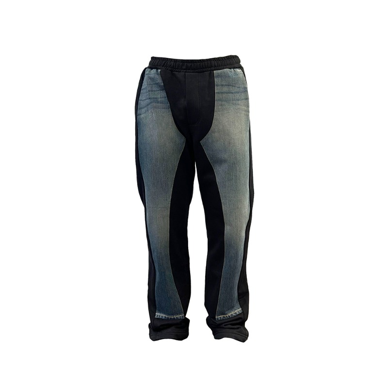 [PER GOTESSON : 페르 예테손] Rebuild denim jeans patch sweatpants black