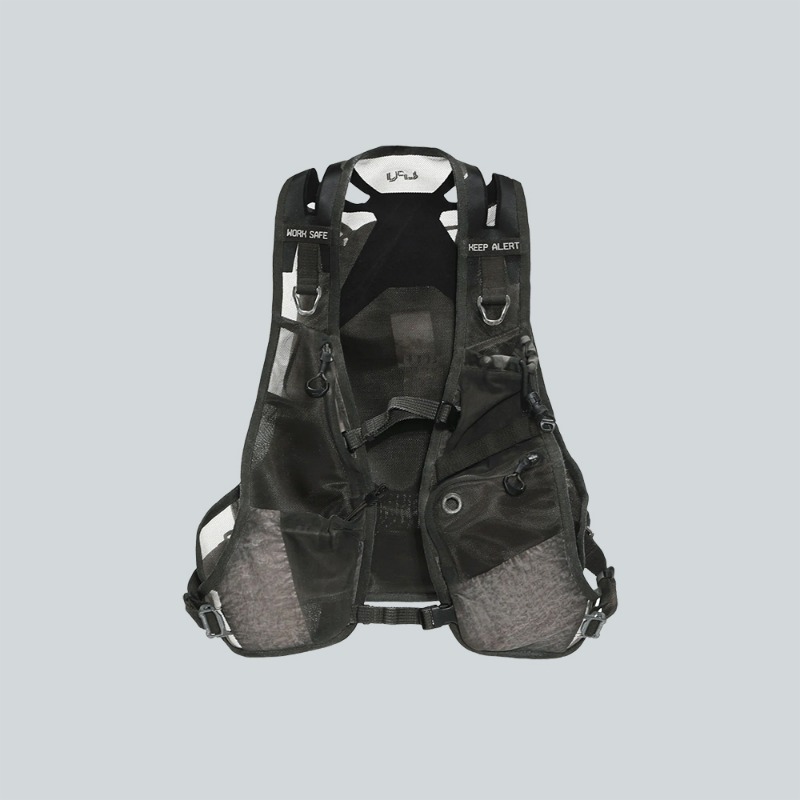 [HAMCUS : 햄커스] Functional Running HD Nylon Mesh Vest - Lite Fog black