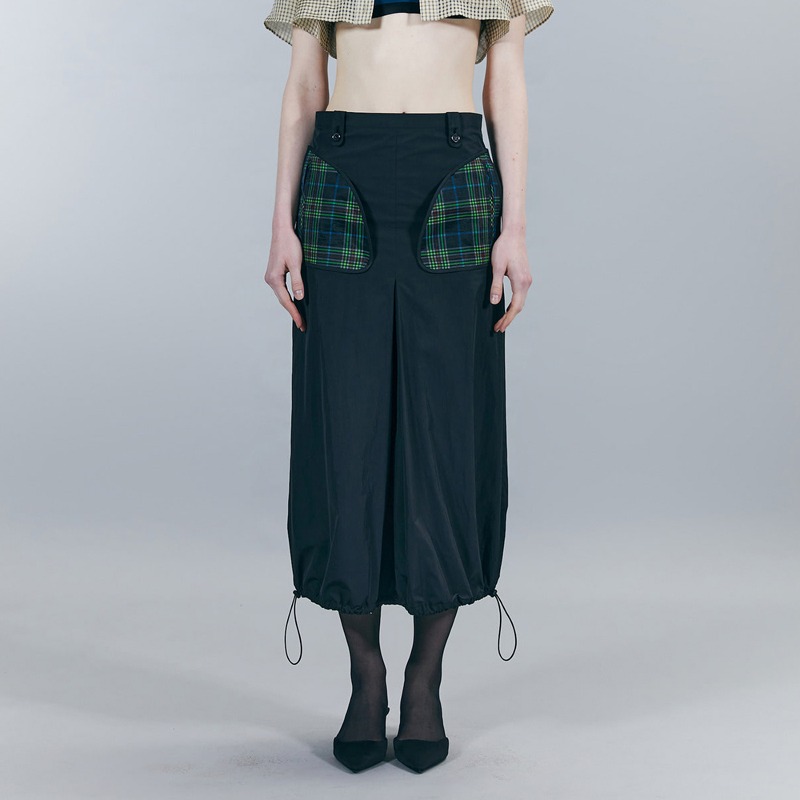 [ODLYWORKSHOP : 오들리워크샵] Tartan Big Pocket Midi Skirt