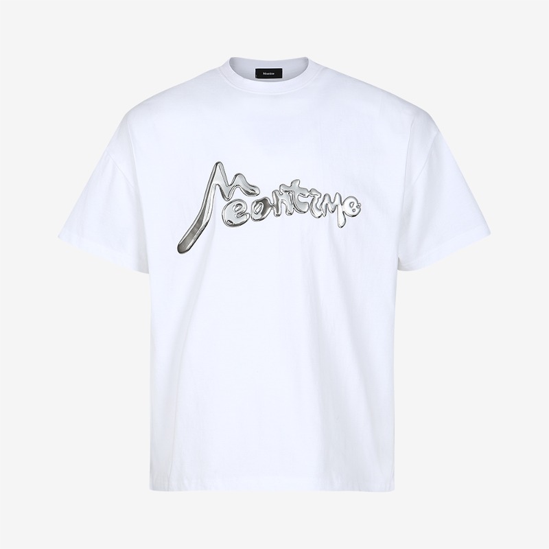 [Meantime : 민타임] Meantime 3D Big Logo Applique T-shirt White