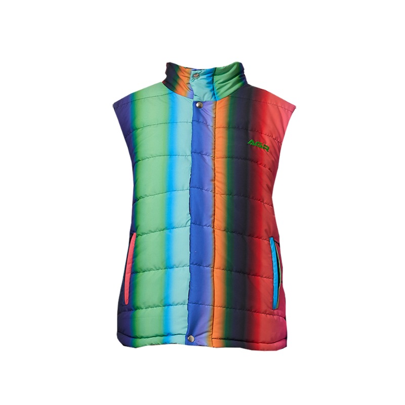 [AGR : 에이지알] Gradient multi color digital full print puffer vest