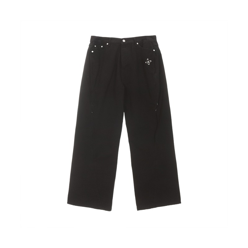 [SURGERY : 써저리] surgery oblique line conceal cargo jeans &#039;black&#039;