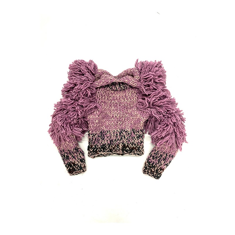 [KNWLS : 노울즈] Yeti Chunky Sweater Jumper with tufted panels Purple