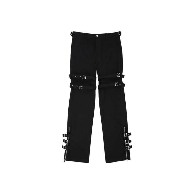 [SUNDAY OFF CLUB : 선데이오프클럽] Bondage moto cotton pants black