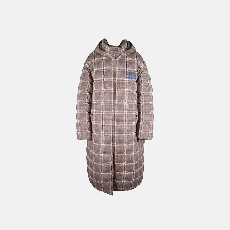 [Liberal Youth Minstry : 리버럴 유스 미니스트리] DREAM CENTER boucle embroidery check pattern full length eco down coat