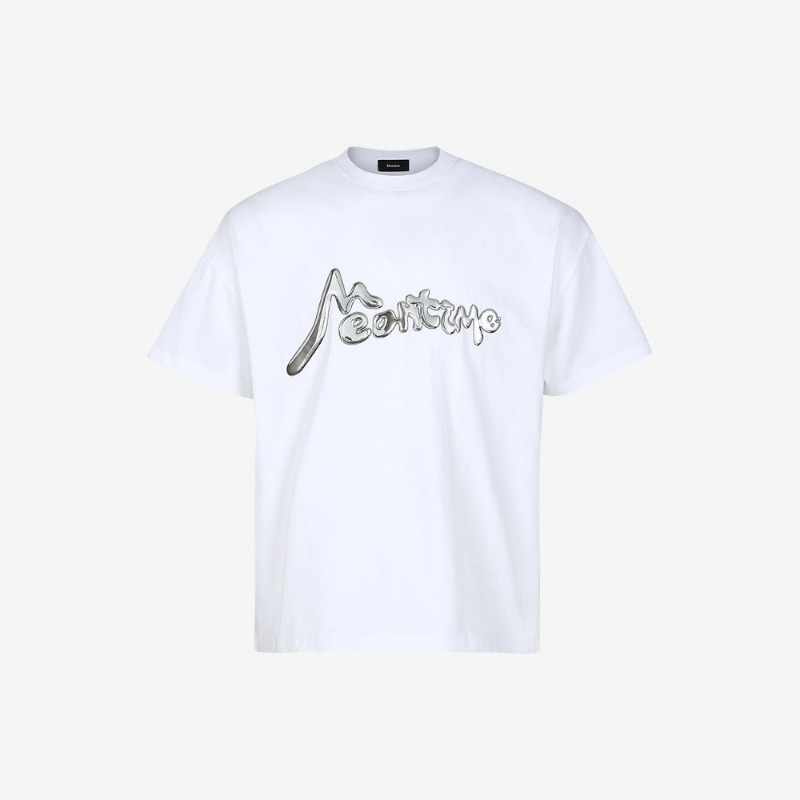 [Meantime : 민타임] Meantime 3D Big Logo Applique T-shirt White