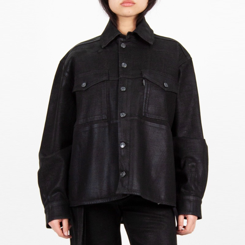 [OTTOLINGER : 오토링거] Ovesized denim jacket coated black