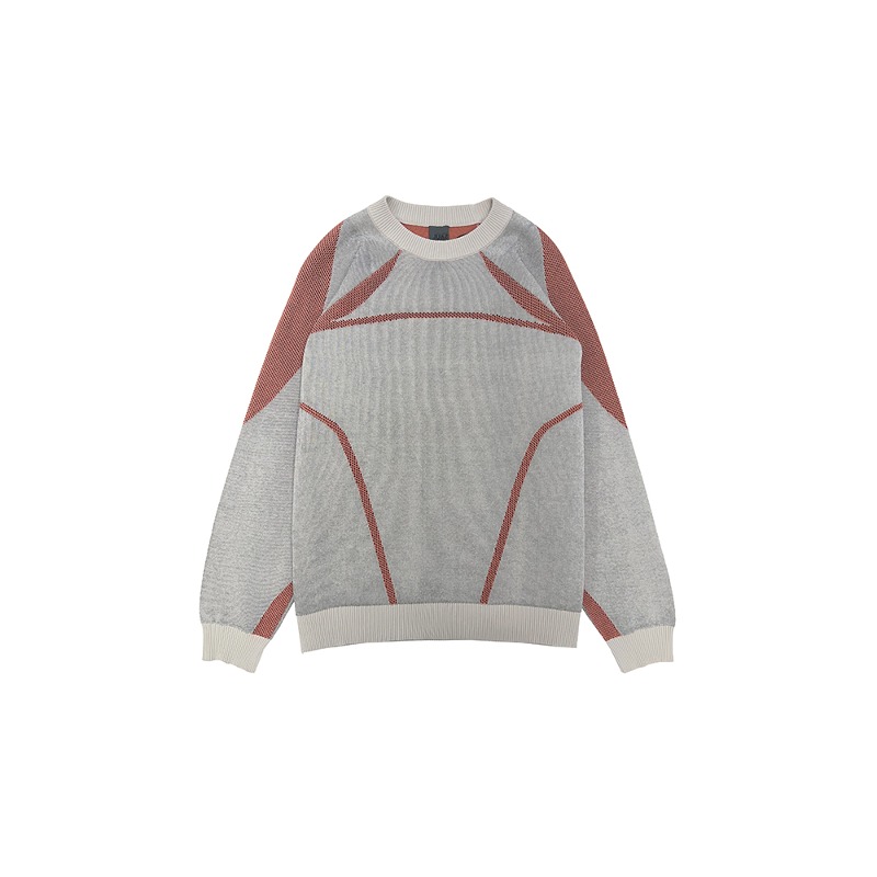 [SAUL NASH : 사울 내쉬] Constructive multi panels organic cotton knit pullover taupe