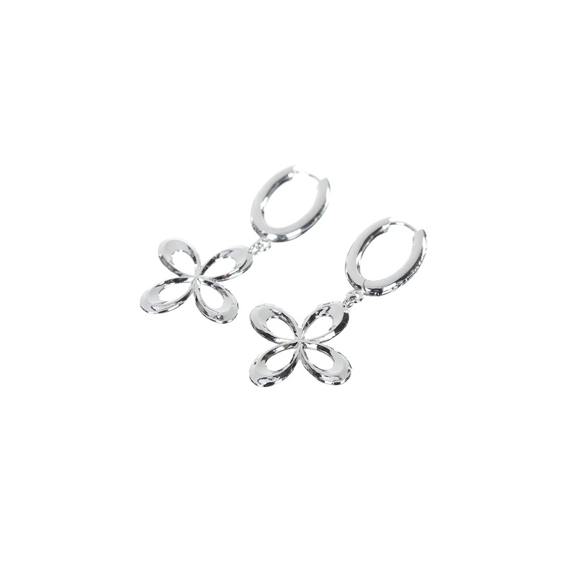 [SURGERY : 써저리] surgery clover logo earrings &#039;silver&#039;