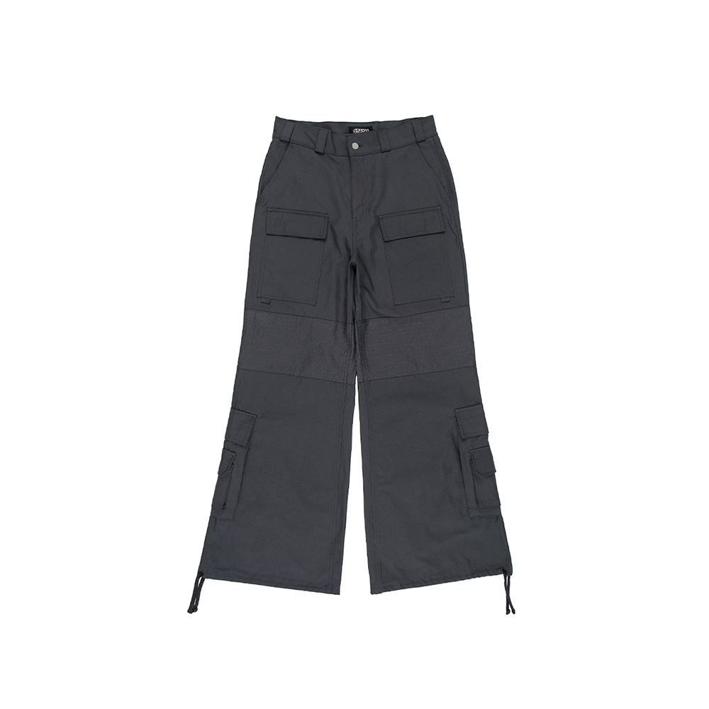 [SUNDAYOFFCLUB : 선데이오프클럽] Cargo Wide Flare Trousers Charcoal