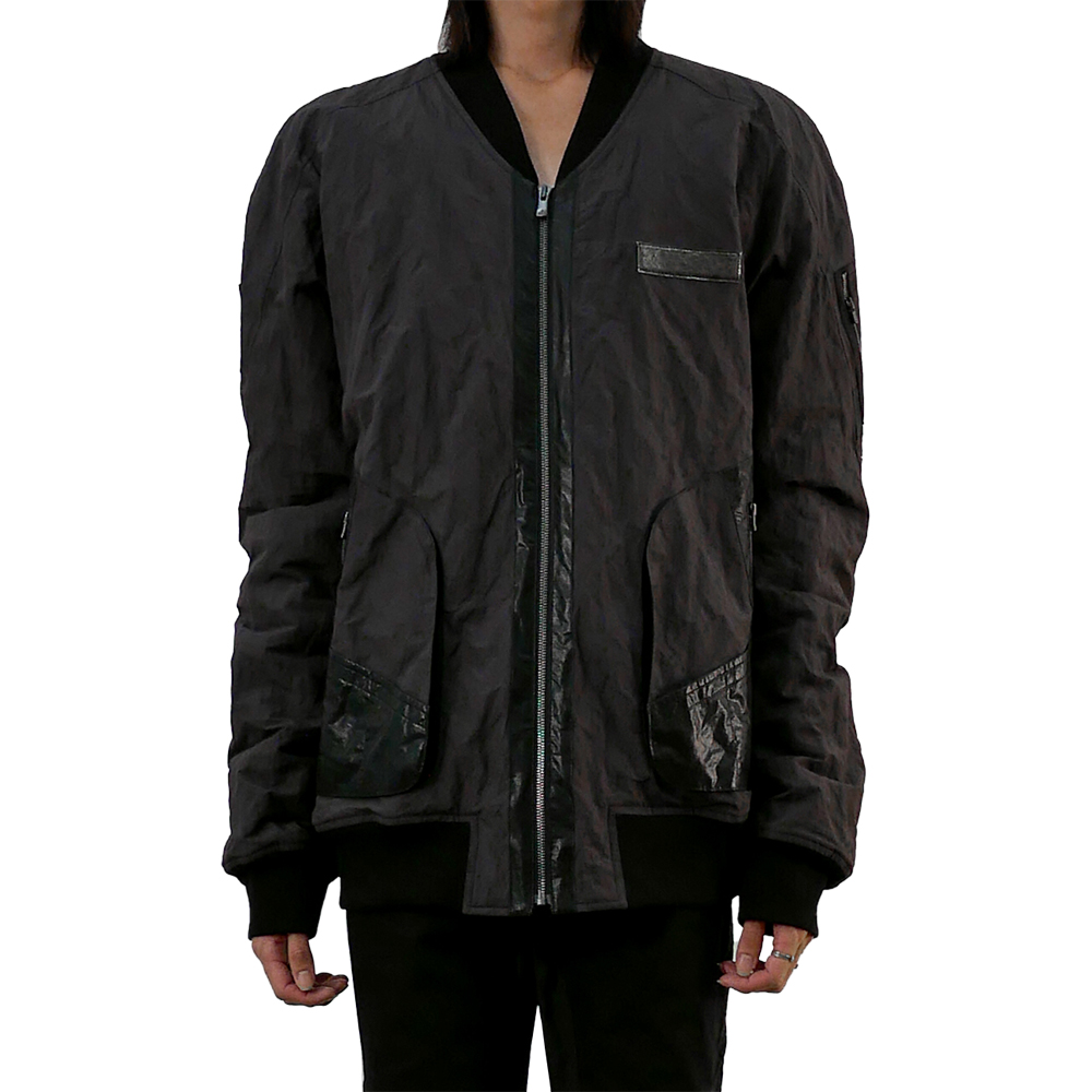 [CARNET ARCHIVE : 카르넷 아카이브] PAPER CRUSTACEAN PADDED BOMBER JACKET CHARCOAL